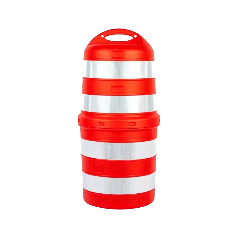 Kaksiosainen HDPE-liikennerumpu, jossa on suuri yläkahva