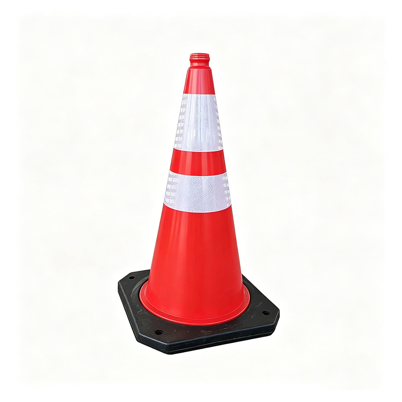 Integroitu HDPE-muovinen liikennekartio yläkahvan reiällä