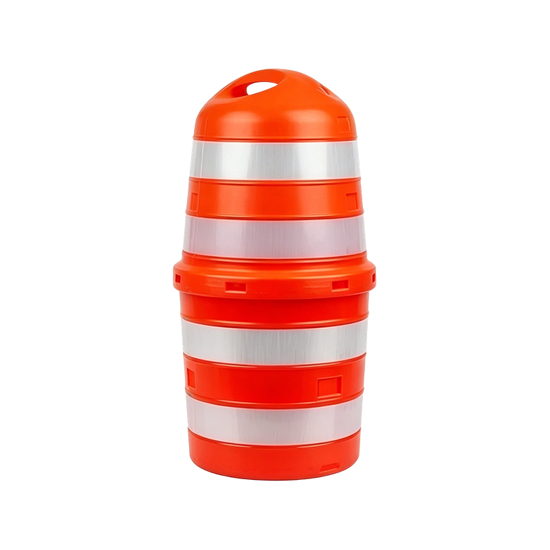 Kaksiosainen HDPE-liikennerumpu, jossa on suuri yläkahva